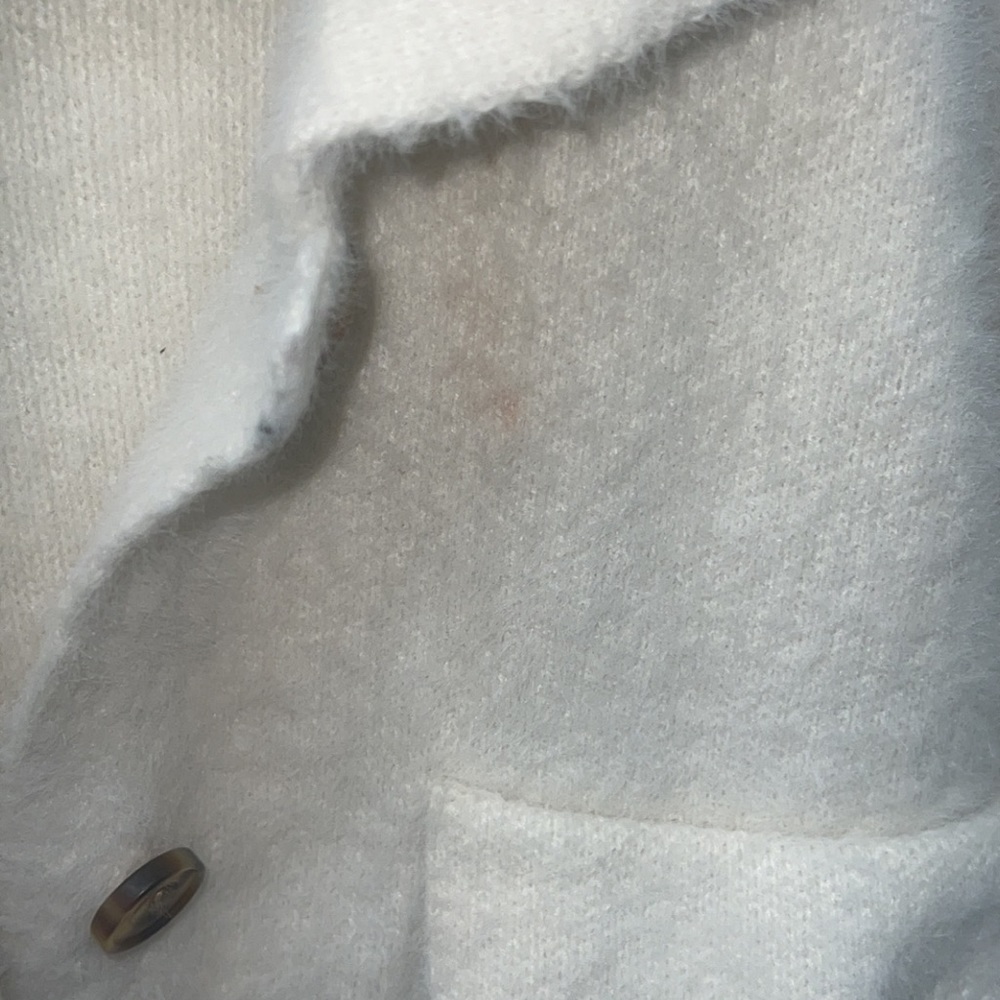 Large White Calligraphy Sweaters with Buttons - Picture 3 of 4